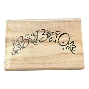 JRL Design BBQ With Flowers Rubber Stamp EUC
